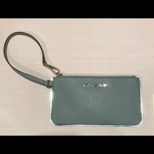Blue Michael Kors wristlet